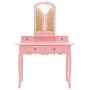 Pink paulownia wood dressing table and stool set 100x40x146 cm by vidaXL, Bedroom Dressers - Ref: Foro24-289323, Price: 190,7...