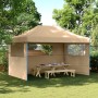 Pop-up-Faltzelt mit 3 beigen Seitenwänden von vidaXL, Zelte und Pavillons - Ref: Foro24-4004967, Preis: 152,18 €, Rabatt: %