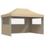 Pop-up-Faltzelt mit 3 beigen Seitenwänden von vidaXL, Zelte und Pavillons - Ref: Foro24-4004967, Preis: 155,38 €, Rabatt: %