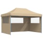 Pop-up-Faltzelt mit 3 beigen Seitenwänden von vidaXL, Zelte und Pavillons - Ref: Foro24-4004967, Preis: 152,18 €, Rabatt: %