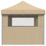 Pop-up-Faltzelt mit 3 beigen Seitenwänden von vidaXL, Zelte und Pavillons - Ref: Foro24-4004967, Preis: 152,18 €, Rabatt: %