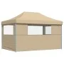 Pop-up-Faltzelt mit 3 beigen Seitenwänden von vidaXL, Zelte und Pavillons - Ref: Foro24-4004967, Preis: 155,38 €, Rabatt: %