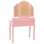 Set de tocador y taburete madera paulownia rosa 100x40x146 cm de vidaXL, Tocadores para dormitorios - Ref: Foro24-289323, Pre...