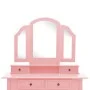 Pink paulownia wood dressing table and stool set 100x40x146 cm by vidaXL, Bedroom Dressers - Ref: Foro24-289323, Price: 190,7...