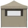 Pop-Up folding party tent with 4 taupe side walls by vidaXL, Tents and gazebos - Ref: Foro24-4004978, Price: 178,15 €, Discou...