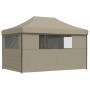 Pop-Up-Faltpartyzelt mit 4 taupefarbenen Seitenwänden von vidaXL, Zelte und Pavillons - Ref: Foro24-4004978, Preis: 162,59 €,...
