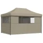 Pop-Up folding party tent with 4 taupe side walls by vidaXL, Tents and gazebos - Ref: Foro24-4004978, Price: 178,15 €, Discou...