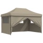 Pop-Up-Faltpartyzelt mit 4 taupefarbenen Seitenwänden von vidaXL, Zelte und Pavillons - Ref: Foro24-4004978, Preis: 162,59 €,...