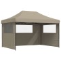 Pop-Up folding party tent with 3 taupe side walls by vidaXL, Tents and gazebos - Ref: Foro24-4005018, Price: 169,52 €, Discou...