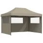 Pop-Up folding party tent with 3 taupe side walls by vidaXL, Tents and gazebos - Ref: Foro24-4005018, Price: 163,59 €, Discou...