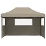 Pop-Up folding party tent with 3 taupe side walls by vidaXL, Tents and gazebos - Ref: Foro24-4005018, Price: 163,59 €, Discou...