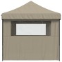 Pop-Up folding party tent with 3 taupe side walls by vidaXL, Tents and gazebos - Ref: Foro24-4005018, Price: 169,52 €, Discou...