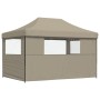 Pop-Up folding party tent with 3 taupe side walls by vidaXL, Tents and gazebos - Ref: Foro24-4005018, Price: 169,52 €, Discou...