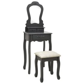 Schminktisch-Set mit Hocker aus grauem Paulownia-Holz, 50x59x136 cm. von vidaXL, Schlafzimmerkommoden - Ref: Foro24-289313, P...