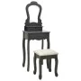 Schminktisch-Set mit Hocker aus grauem Paulownia-Holz, 50x59x136 cm. von vidaXL, Schlafzimmerkommoden - Ref: Foro24-289313, P...