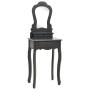 Schminktisch-Set mit Hocker aus grauem Paulownia-Holz, 50x59x136 cm. von vidaXL, Schlafzimmerkommoden - Ref: Foro24-289313, P...