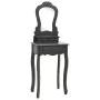 Schminktisch-Set mit Hocker aus grauem Paulownia-Holz, 50x59x136 cm. von vidaXL, Schlafzimmerkommoden - Ref: Foro24-289313, P...
