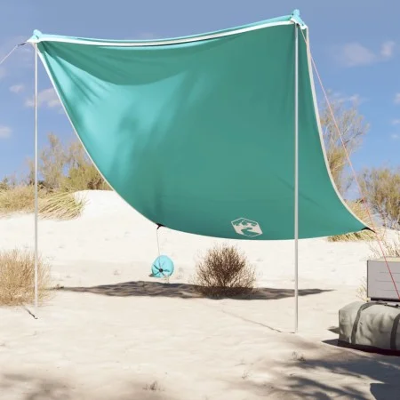 Beach awning with green sand anchors 214x236 cm by vidaXL, tents - Ref: Foro24-4008642, Price: 63,56 €, Discount: %