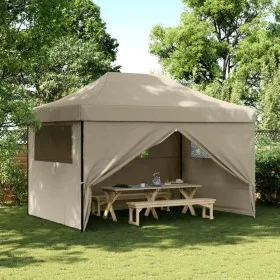 Pop-Up folding party tent with 4 taupe side walls by vidaXL, Tents and gazebos - Ref: Foro24-4005026, Price: 190,07 €, Discou...
