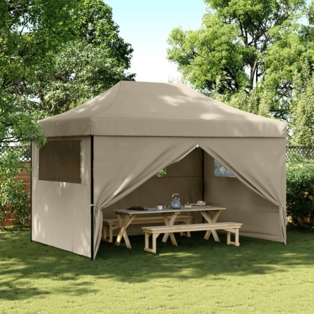 Pop-Up-Faltpartyzelt mit 4 taupefarbenen Seitenwänden von vidaXL, Zelte und Pavillons - Ref: Foro24-4005026, Preis: 191,17 €,...