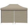 Pop-Up-Faltpartyzelt mit 4 taupefarbenen Seitenwänden von vidaXL, Zelte und Pavillons - Ref: Foro24-4005026, Preis: 191,17 €,...