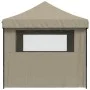 Pop-Up-Faltpartyzelt mit 4 taupefarbenen Seitenwänden von vidaXL, Zelte und Pavillons - Ref: Foro24-4005026, Preis: 190,07 €,...