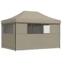Pop-Up-Faltpartyzelt mit 4 taupefarbenen Seitenwänden von vidaXL, Zelte und Pavillons - Ref: Foro24-4005026, Preis: 190,07 €,...
