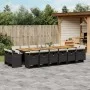 17-teiliges Gartenmöbel-Set mit schwarzen synthetischen Rattankissen von vidaXL, Gartensets - Ref: Foro24-3277838, Preis: 1,0...