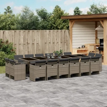 Garden dining set 17 pieces and gray synthetic rattan cushions by vidaXL, Garden sets - Ref: Foro24-3277831, Price: 1,00 €, D...