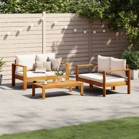 Gartensofa-Set mit Kissen 3-teilig aus massivem Akazienholz von vidaXL, Gartensets - Ref: Foro24-3214839, Preis: 461,45 €, Ra...