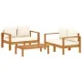 Garden sofa set with cushions 3 pieces solid acacia wood by vidaXL, Garden sets - Ref: Foro24-3214839, Price: 461,45 €, Disco...