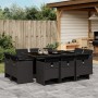 11-teiliges Garten-Essset mit schwarzen synthetischen Rattankissen von vidaXL, Gartensets - Ref: Foro24-3277794, Preis: 679,9...
