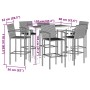 Garden table and stools 7 pcs acacia wood PE rattan black by vidaXL, Garden sets - Ref: Foro24-3295292, Price: 576,77 €, Disc...