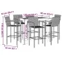 Garden table and stools 7 pcs acacia wood PE rattan black by vidaXL, Garden sets - Ref: Foro24-3295292, Price: 567,82 €, Disc...