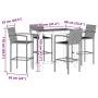 Gartentisch und Hocker 5 Stück Akazienholz PE Rattan grau von vidaXL, Gartensets - Ref: Foro24-3295290, Preis: 389,93 €, Raba...