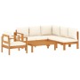 Garden sofa set with cushions 5 pieces solid acacia wood by vidaXL, Garden sets - Ref: Foro24-3214858, Price: 677,16 €, Disco...
