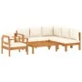 Gartensofa-Set mit Kissen 5-teilig aus massivem Akazienholz von vidaXL, Gartensets - Ref: Foro24-3214858, Preis: 634,72 €, Ra...