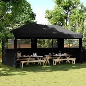 Pop-Up-Faltzelt mit 3 schwarzen Seitenwänden von vidaXL, Zelte und Pavillons - Ref: Foro24-4004950, Preis: 198,68 €, Rabatt: %