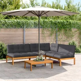 Garden pallet sofa set and cushions 4 pieces acacia wood by vidaXL, Outdoor sofas - Ref: Foro24-3209457, Price: 702,66 €, Dis...