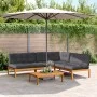 Set de sofás de palets de jardín y cojines 4 pzas madera acacia de vidaXL, Sofás de exterior - Ref: Foro24-3209457, Precio: 7...