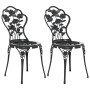 Sillas de bistró 2 unidades aluminio fundido negro de vidaXL, Sillas de jardín - Ref: Foro24-317750, Precio: 163,75 €, Descue...