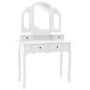 Dressing table set with white paulownia wood and stool, measuring 100x40x146cm. by vidaXL, Bedroom Dressers - Ref: Foro24-289...