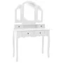 Set de tocador y taburete madera paulownia blanco 100x40x146cm de vidaXL, Tocadores para dormitorios - Ref: Foro24-289322, Pr...