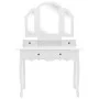 Set de tocador y taburete madera paulownia blanco 100x40x146cm de vidaXL, Tocadores para dormitorios - Ref: Foro24-289322, Pr...