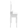 Set de tocador y taburete madera paulownia blanco 100x40x146cm de vidaXL, Tocadores para dormitorios - Ref: Foro24-289322, Pr...