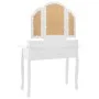 Set de tocador y taburete madera paulownia blanco 100x40x146cm de vidaXL, Tocadores para dormitorios - Ref: Foro24-289322, Pr...