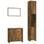 Set de muebles baño 3 pzas madera contrachapada roble ahumado de vidaXL, Muebles de baño - Ref: Foro24-3152716, Precio: 138,3...