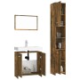 Set de muebles baño 3 pzas madera contrachapada roble ahumado de vidaXL, Muebles de baño - Ref: Foro24-3152716, Precio: 138,3...