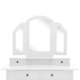 Dressing table set with white paulownia wood and stool, measuring 100x40x146cm. by vidaXL, Bedroom Dressers - Ref: Foro24-289...