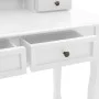 Set de tocador y taburete madera paulownia blanco 100x40x146cm de vidaXL, Tocadores para dormitorios - Ref: Foro24-289322, Pr...